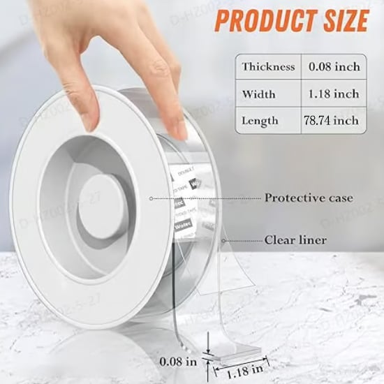 ✨⏰Last Day 49% OFF✨ - Extra Large Double Sided Tape , Clear & Tough Nano Tape, Multipurpose Mounting Tape