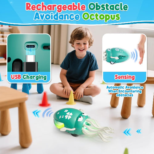 Dancing Octopus Baby Toy | Electric Crawling Octopus Tummy Time Toy