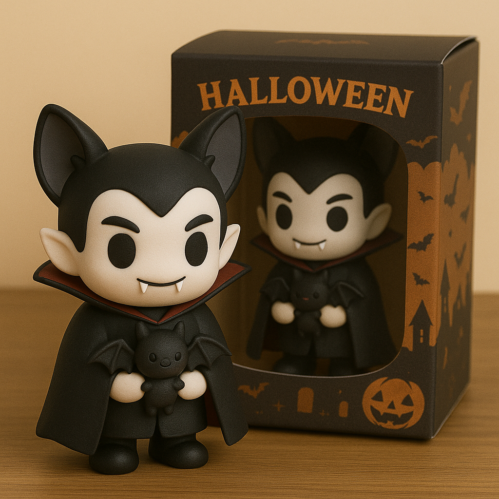 🎃 Halloween Collectible Vinyl Figures – Pumpkin, Ghost & Vampire