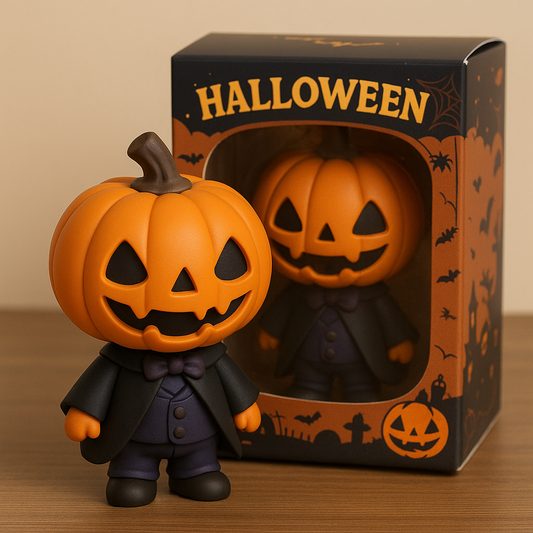 🎃 Halloween Collectible Vinyl Figures – Pumpkin, Ghost & Vampire