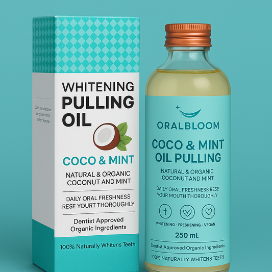 Coconut oil and mint mouthwash with 8 essential oils and vitamins D3, E and K2