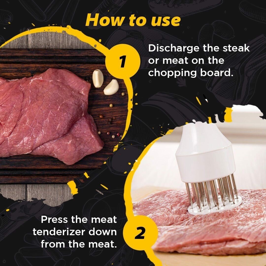 ❄️🥩Stainless Steel Meat Tenderizer Needle 21 Pin Steak BBQ Kitchen Cooking Tool